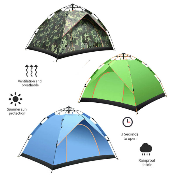 Automatic Wtareproof Camping Tent - 3-4 Persons