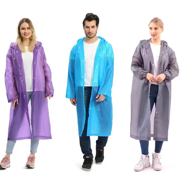 Reusable EVA Adult Raincoat – Unisex Poncho for All-Weather Protection