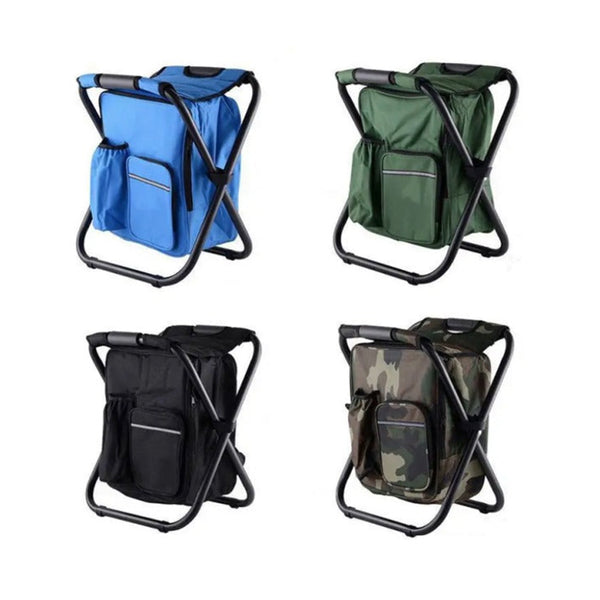 Portable Folding Camp Chair with Built-In Cooler Bag