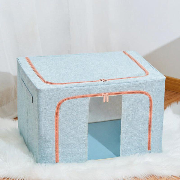 Foldable Waterproof Storage Box for Clothes/Blankets - 100L (60 x 40 x 42 cm) Light Blue