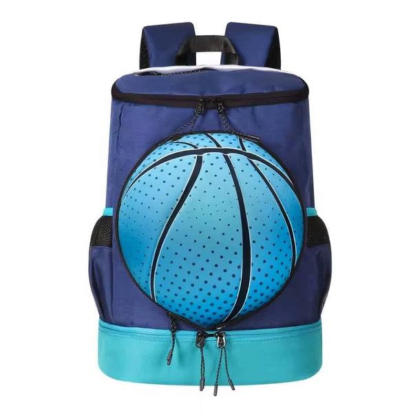 Lightweight Basketball Backpack with Ball Compartment (Ball Not Included) Navy Blue