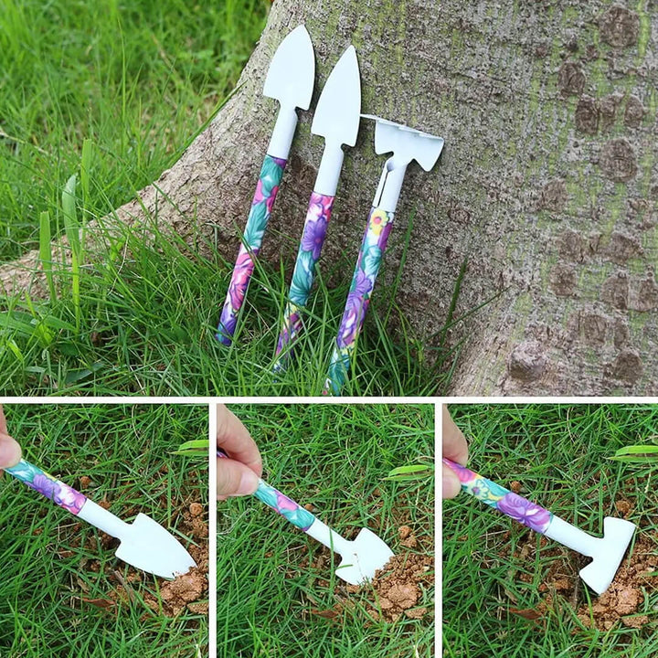 Purple 10-Piece Floral Print Garden Tools Set