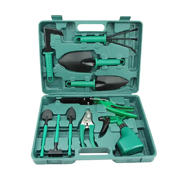 Green Portable Gardening Tool Kit - 10-Piece Set