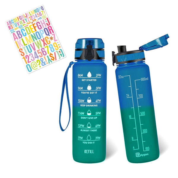 Leakproof water bottle with standard drinking spout with abc stickers