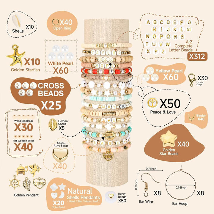 10,500-piece clay beads kit with tools and accessories