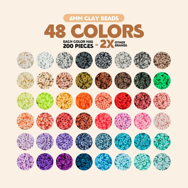 Handmade jewelry kit for kids with 48 vibrant colors beads 