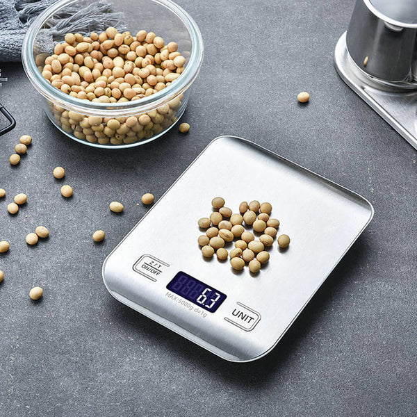 10KG Battery Operated Digital Kitchen Scale - Silver