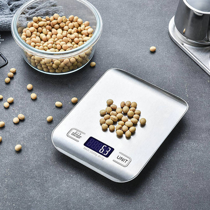 10KG Battery Operated Digital Kitchen Scale - Silver