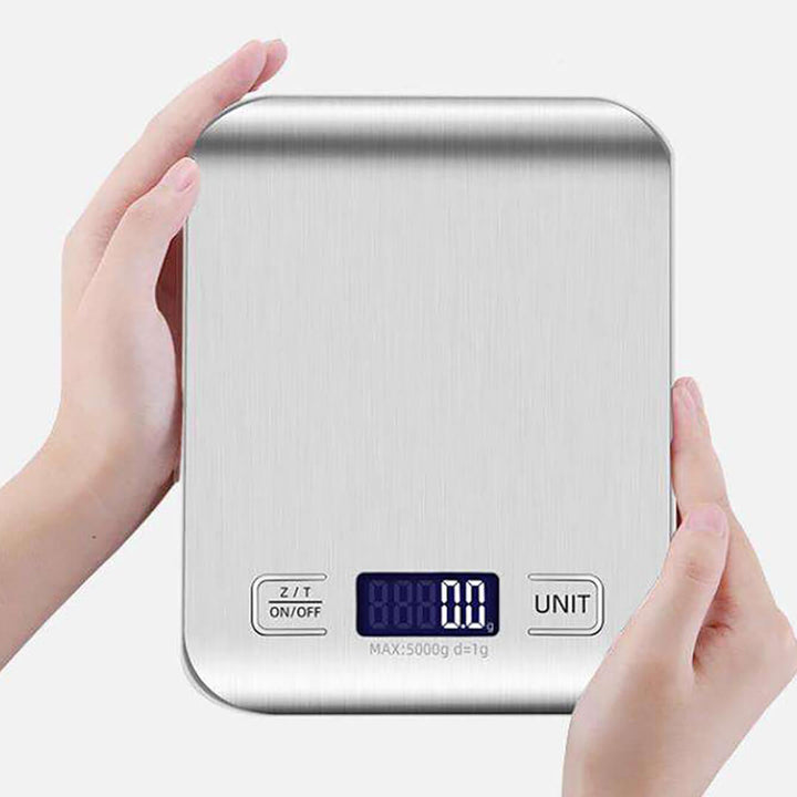 10KG Battery Operated Digital Kitchen Scale - Silver
