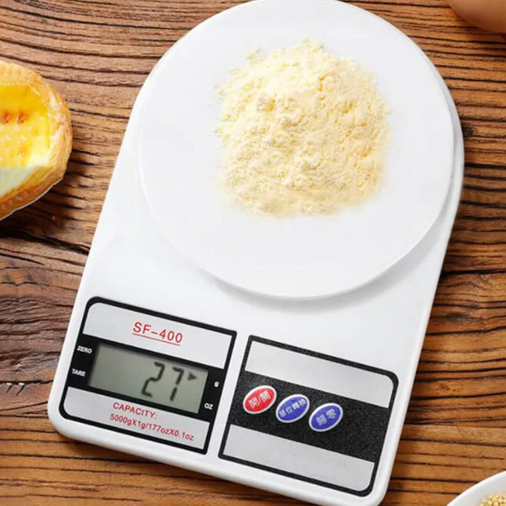 10KG Battery Operated Digital Kitchen Scale - White