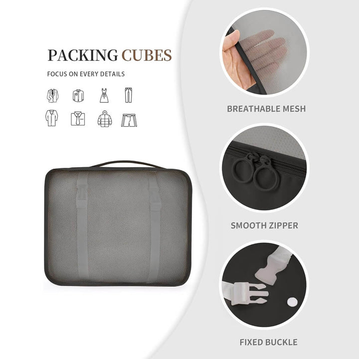 11 pieces Luggage Organizers for Hassle-Free Packing - black