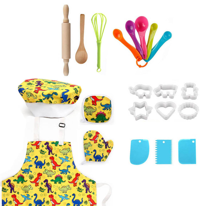 17-Piece Dino Kitchen & Bakeware Set for Kids