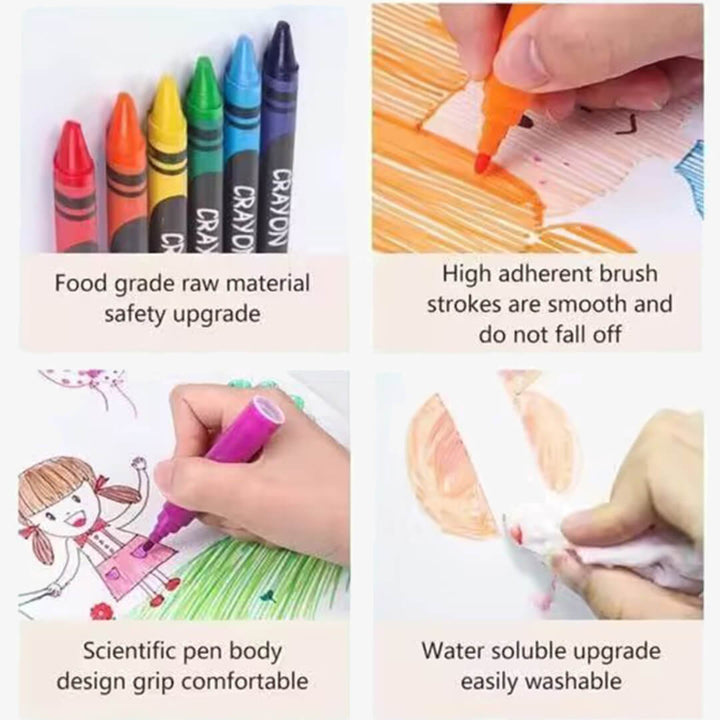 Portable wooden art case with full 180-piece, food grade coloring