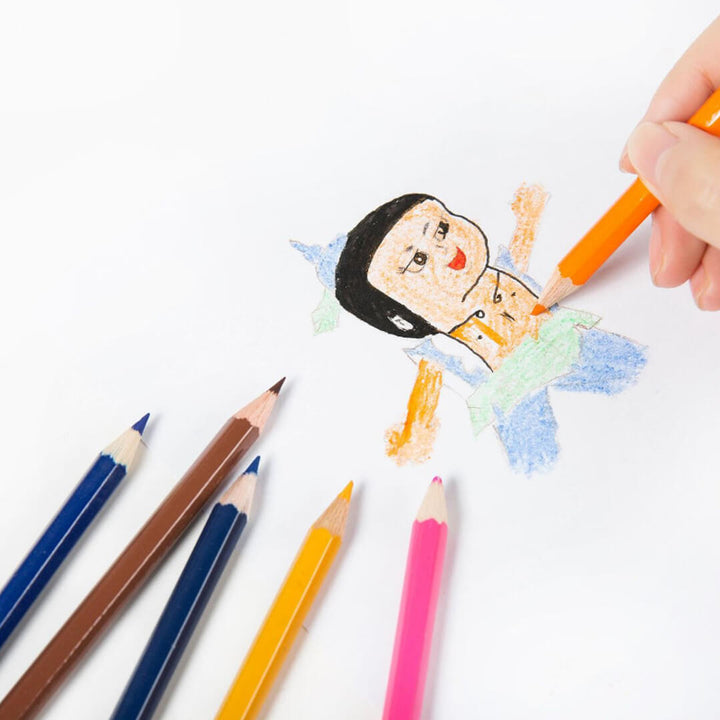 Portable wooden art case with full 180-piece set of colored pencils and markers