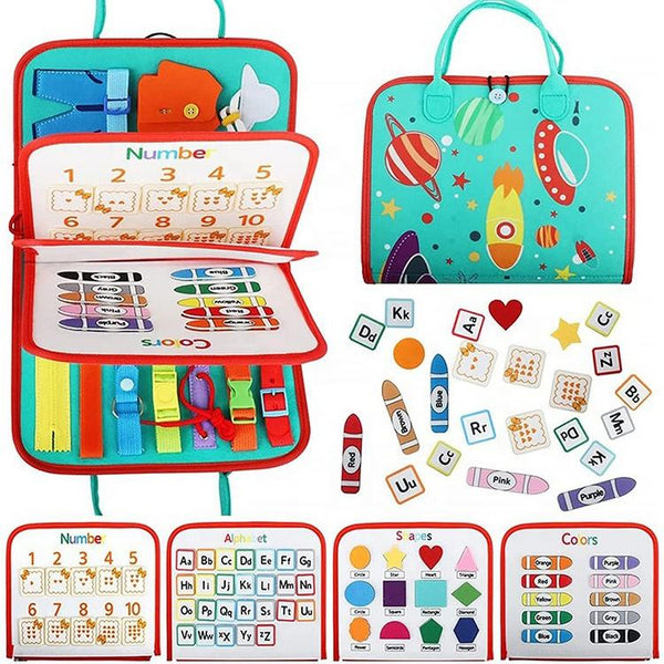 Toddler Travel Activities Sensory Felt Busy Board - Space