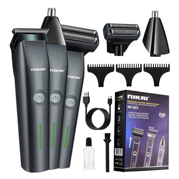 Nikai NK-822 3-in-1 Hair Clipper, Nose Trimmer & Beard Shaver