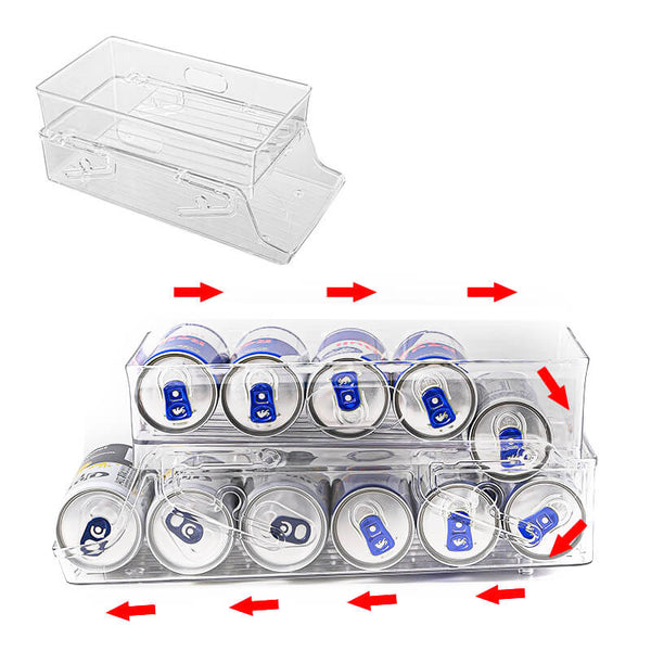 Double-Layer Rolling Can Storage Organizer