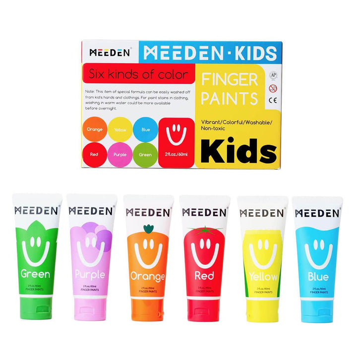 6-Color Non-Toxic Washable Finger Painting Set (Ages 1-6)