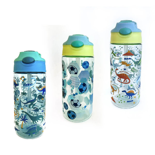 Fun Dino & Football BPA-Free Water Bottles for Boys!