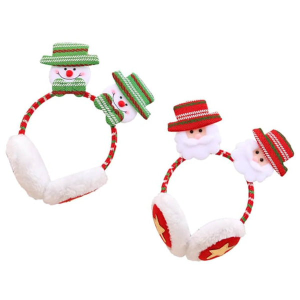 Christmas Warm Headband Earbuds – Santa & Snowman