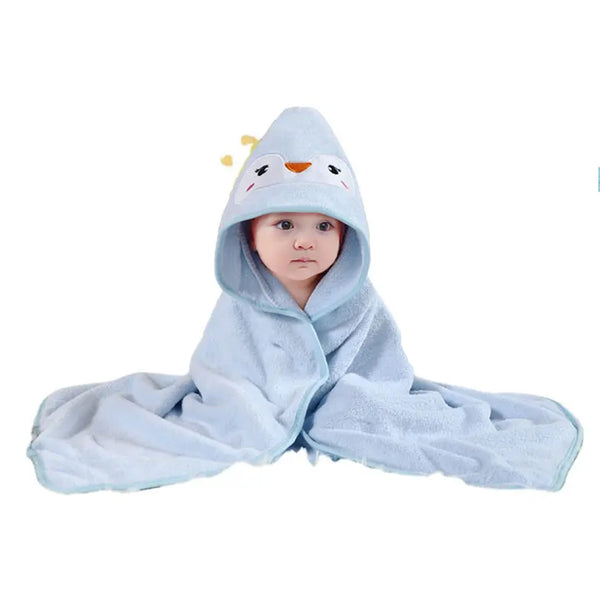 Organic Fleece Baby Hooded Towel Blanket - For  Bath & Snuggle Time