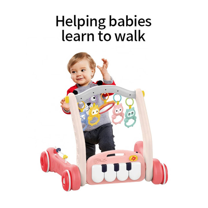 Children's activity gym with piano bars and hanging toys, helping baby to stand up and walk