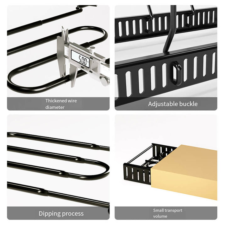 2-in-1 Space-Saving Adjustable Pot & Pan Rack for Kitchen Storage