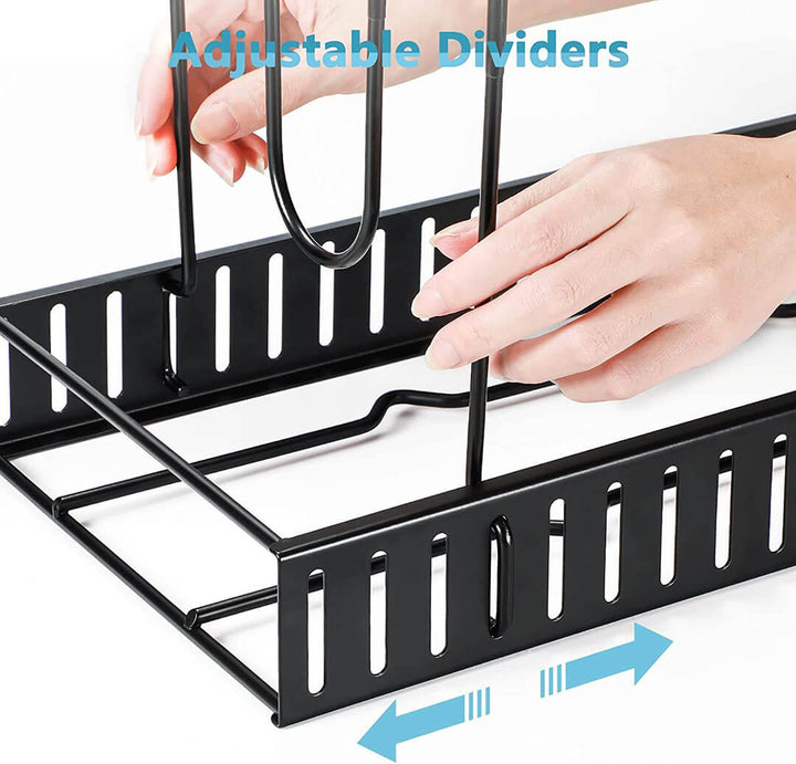 2-in-1 Space-Saving Adjustable Pot & Pan Rack for Kitchen Storage
