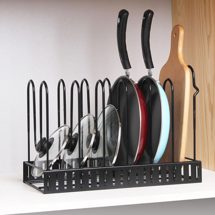 2-in-1 Space-Saving Adjustable Pot & Pan Rack for Kitchen Storage