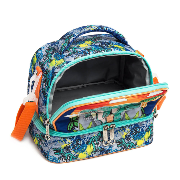 Kids 2-layer waterproof dinosaur lunch bag