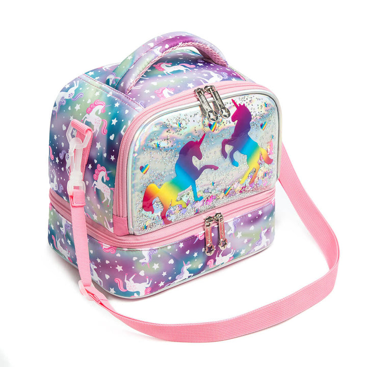 2-layer waterproof Sparkly unicorn lunch bag