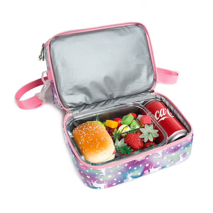 2-layer waterproof Sparkly unicorn lunch bag