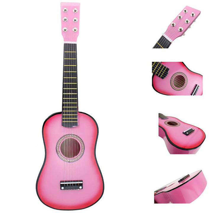 23-Inch 6-String Basswood Guitar for Beginners (height 59 cm) Pink