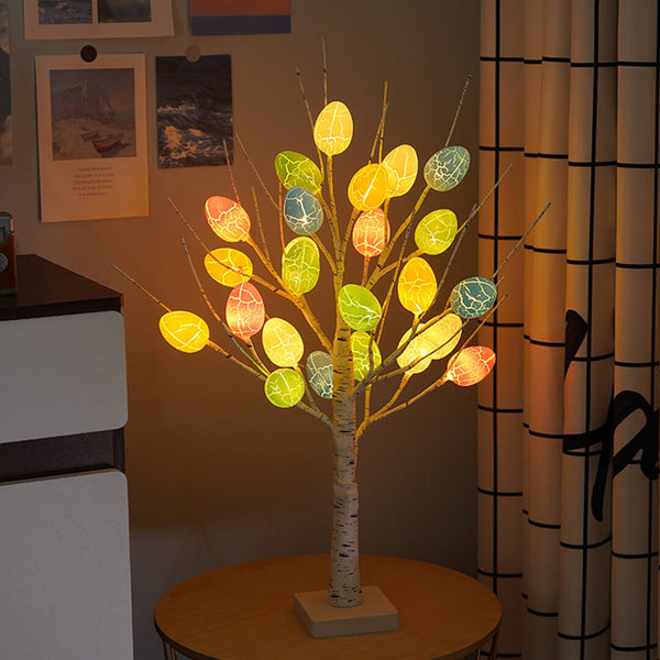 24-light LED Easter tree with removable egg ornaments