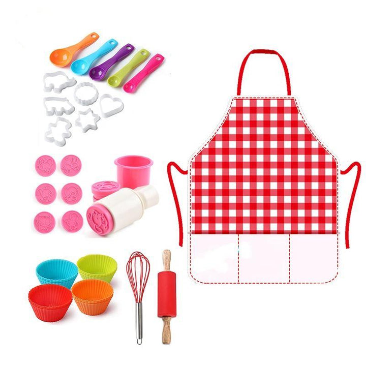 24-Piece Red Kitchen & Bakeware Set for Kids