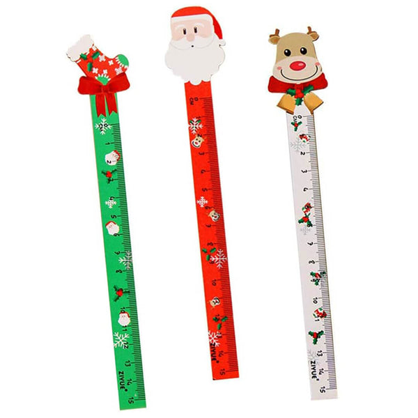 Wooden Festive Rulers - Christmas Party Favors