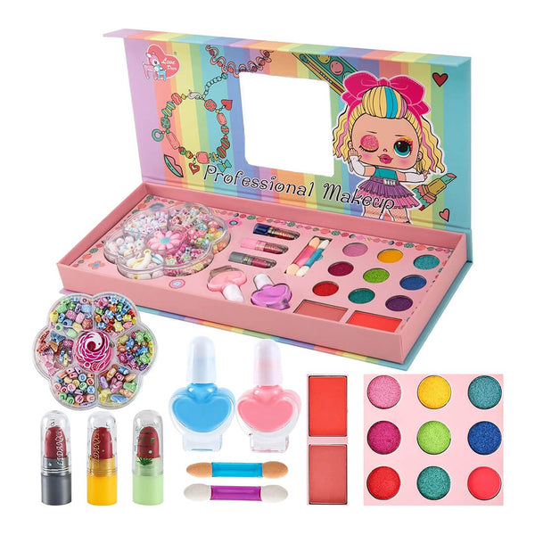 Non-Toxic Portable Kids Washable Makeup & Beads Kit