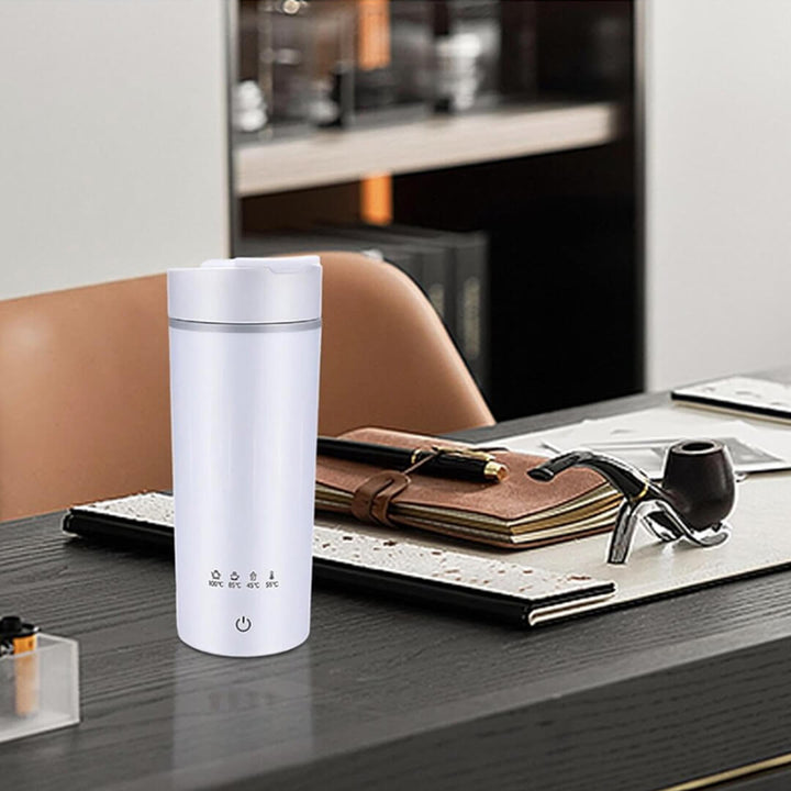 Electric plug-in kettle for office & travel with drinking lid