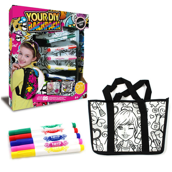 Fashion Girl Coloring Fashion Doodle Handbag Kit