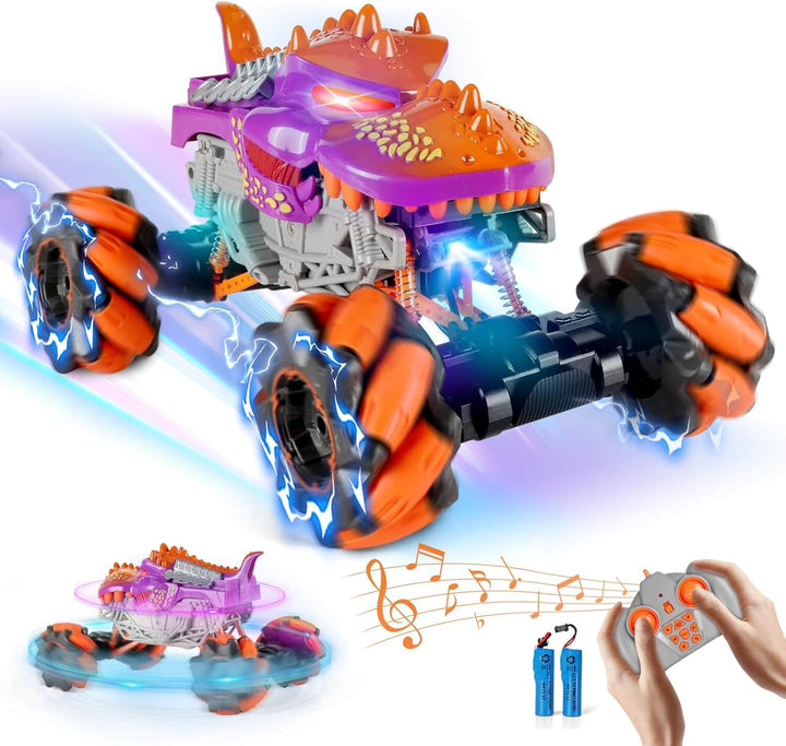 360 Spin Remote Control RC Dinosaur Monster Truck with LED Lights
