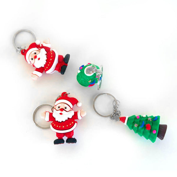 Christmas Keychains - Santa & Tree Designs