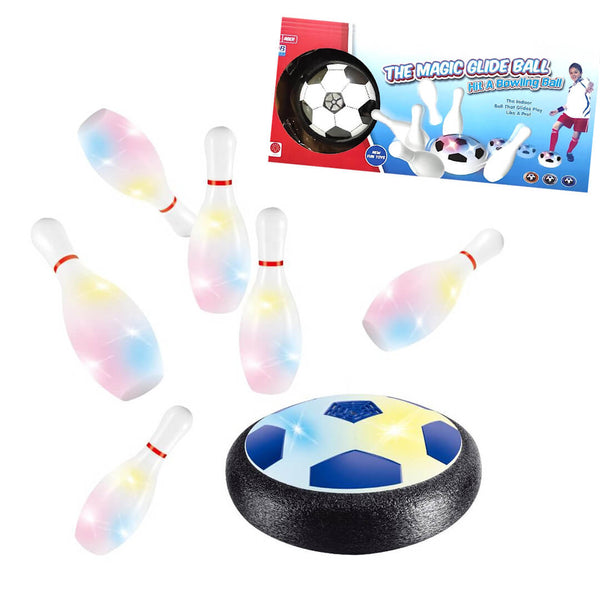 LED Magic Glide Ball with Bowling Set – Hover Soccer Fun