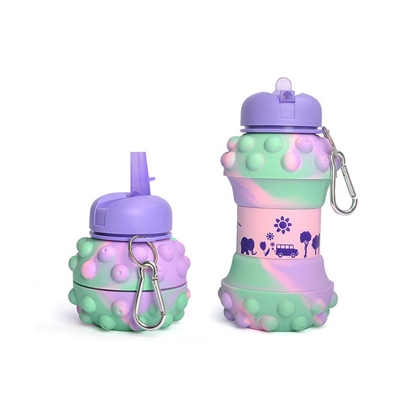 Pastel Pop-It Collapsible Silicone Water Bottle