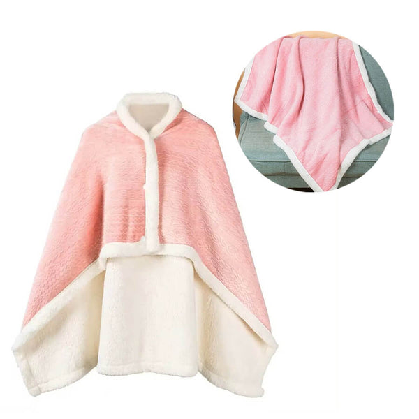 Buttoned Wearable Blanket Scarf - Pink - 130 x 80 cm