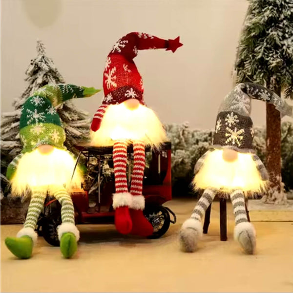 LED Light Long-Legged Christmas Gnome Decoration