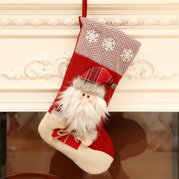 Christmas stocking featuring a 3D santa design