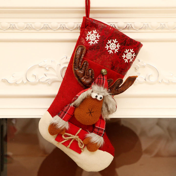 Christmas stocking featuring a 3D reindeer design