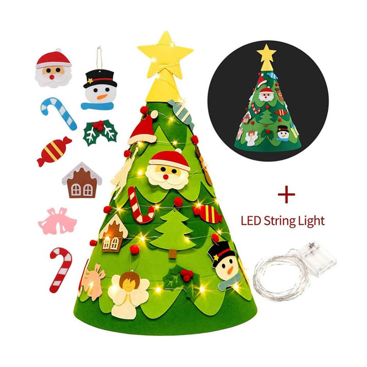 Reusable felt Christmas tree set for kids to decorate