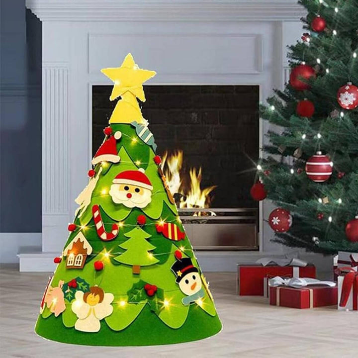 Holiday craft 3D tree for kids to decorate and reuse