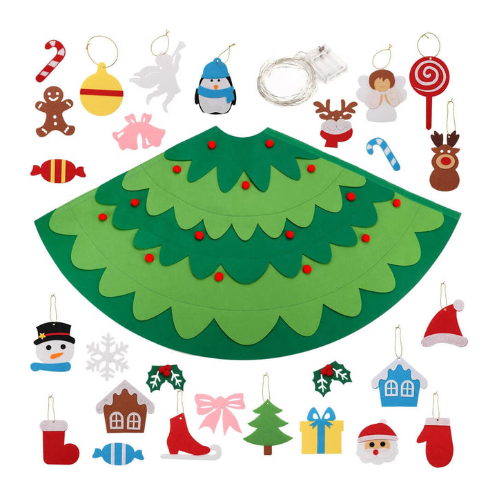 Fun educational 3D Christmas tree with ornaments for kids